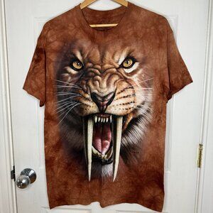 The Mountain Sabertooth Tiger Nature Animal Tie Dye T-Shirt 2011 Size Medium